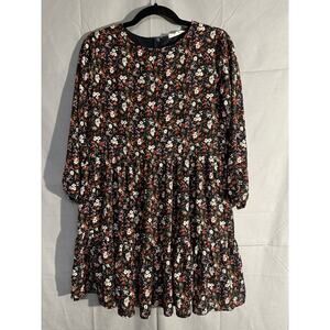 Altard State Dress Womens XS Black Mini Floral Cottagecore Babydoll Red Ditsy